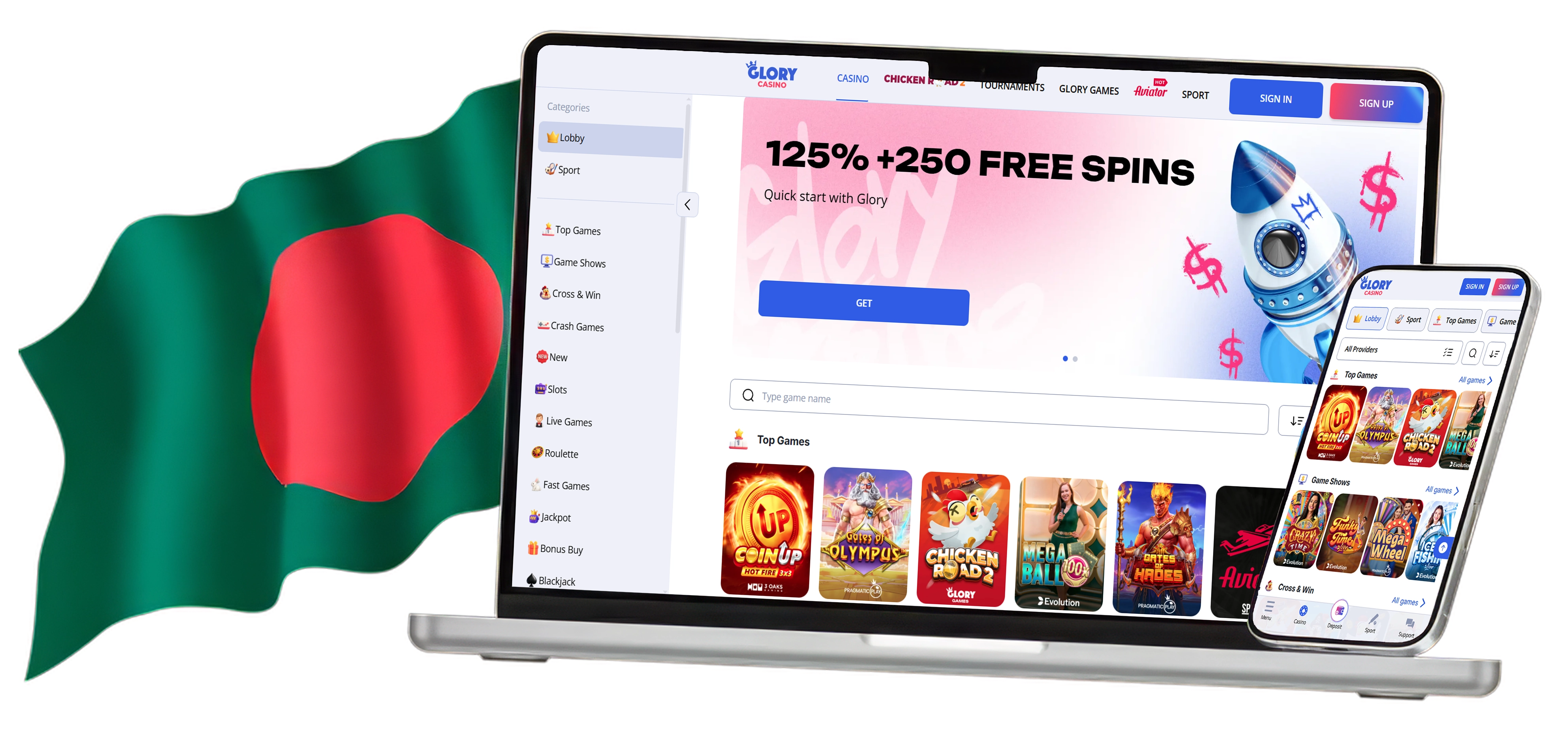 Glory Casino Bangladesh: Get a Welcome Package with a 125% Bonus