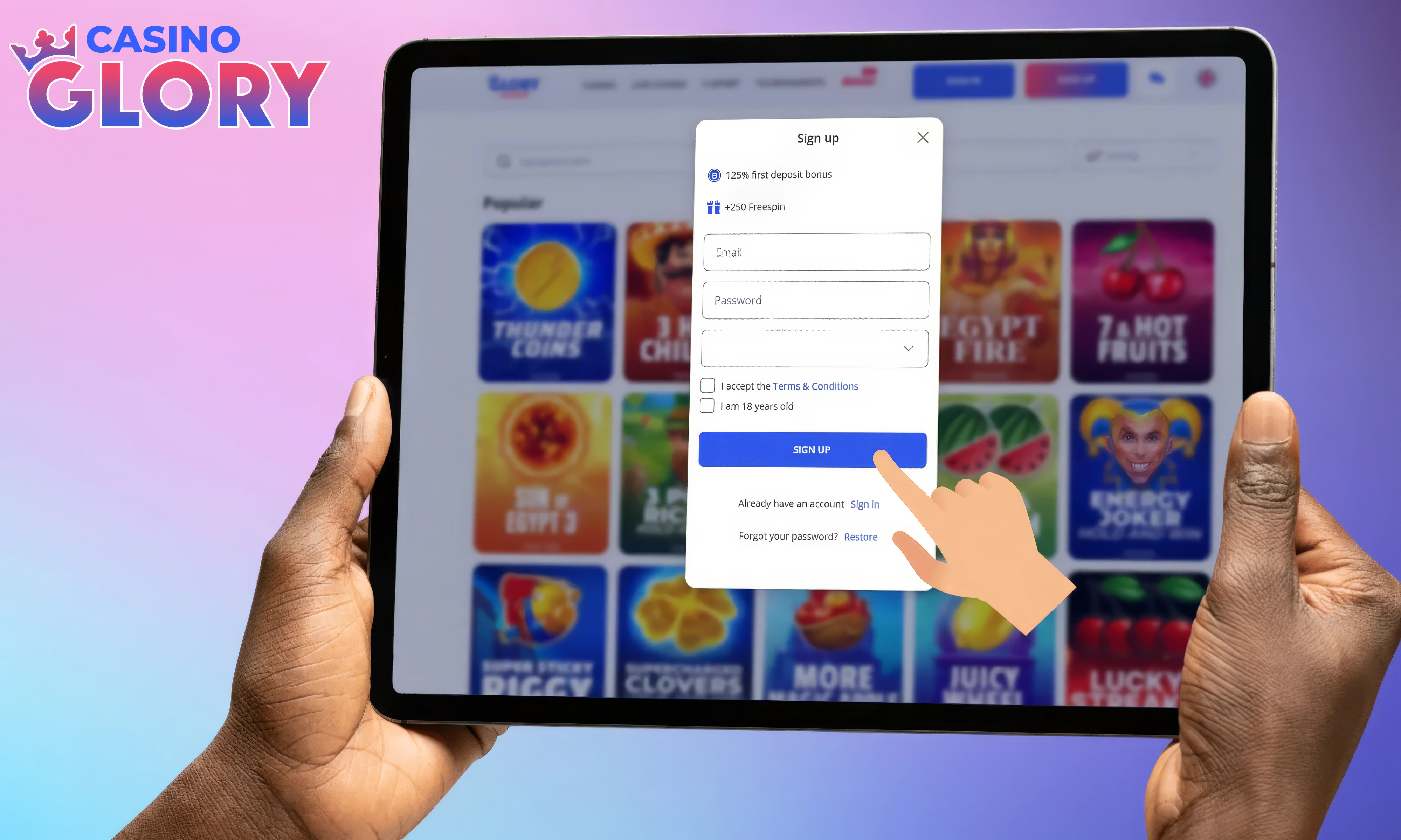 Click the Sign Up button to complete your profile registration