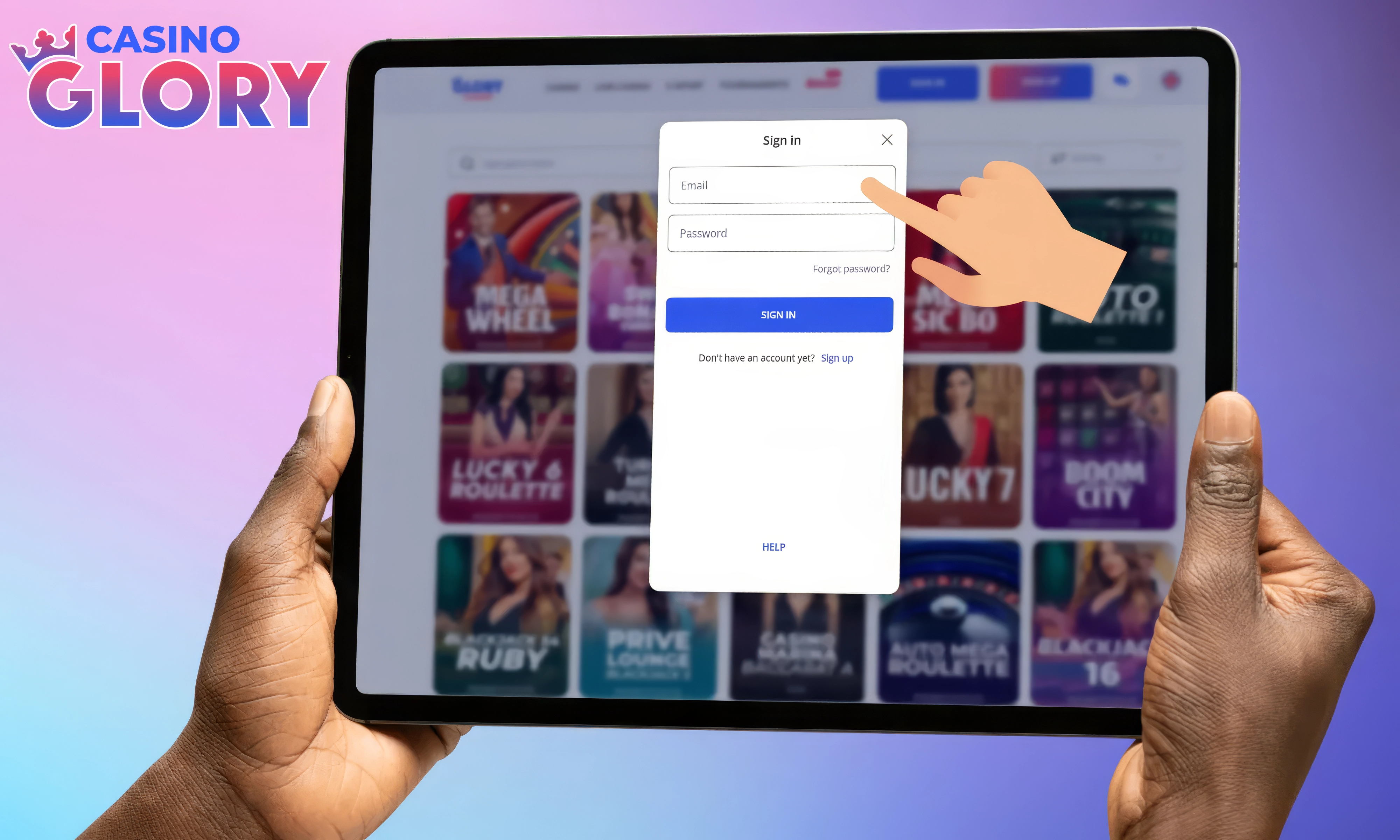 Type in your email address and password