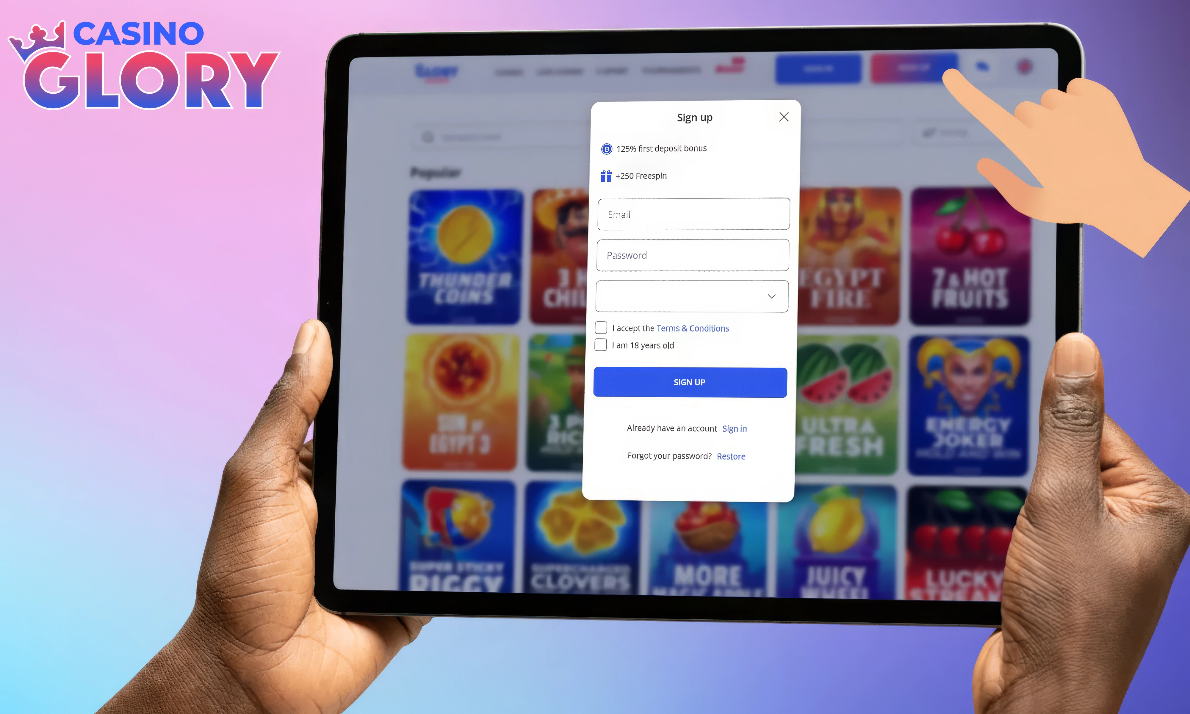 Press this button to bring up a new registration window